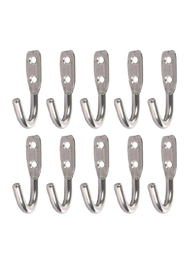 iSTAR Stainless Steel Unbreakable J Type Hook Bathroom Hooks Cloth Hanger Wall Hook Door Robe Hooks for Hanging Keys,Clothes (Pack of 10) - Image 1